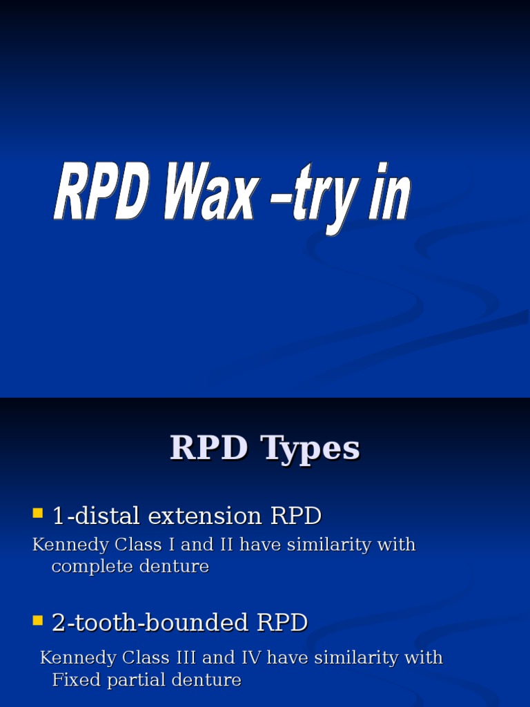 Wax TryIn of Removable Partial Denture 2 Download Free PDF