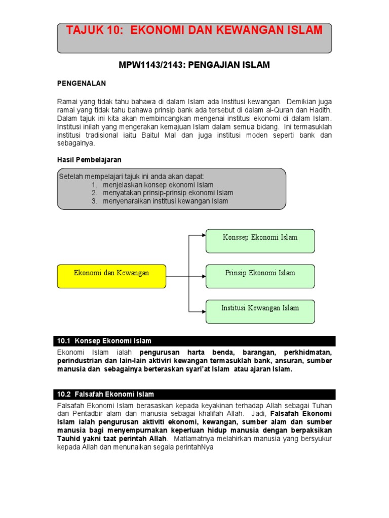 Ekonomi Dan Kewangan Islam Pdf