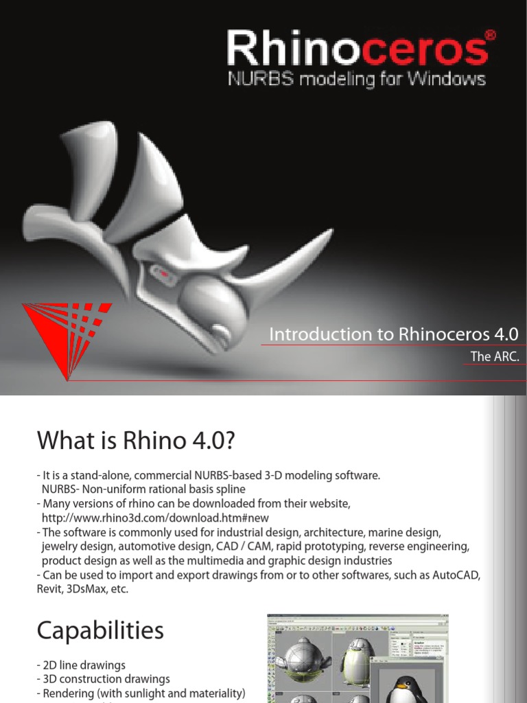 Introduction to Rhinoceros 4.0 Software | PDF | Computers