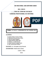 La Fisica y Armamentos de Guerras Inca