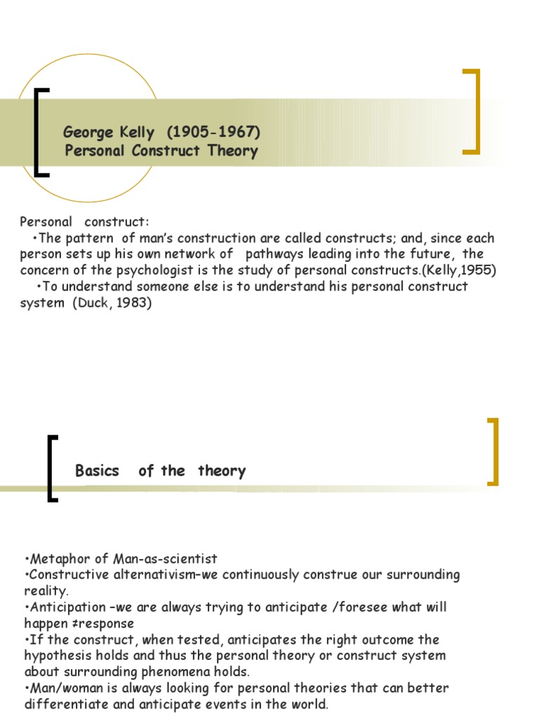 George Kelly Personal Construct Theory | PDF | Constructivism ...