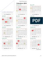 Calendário 2015 para Imprimir
