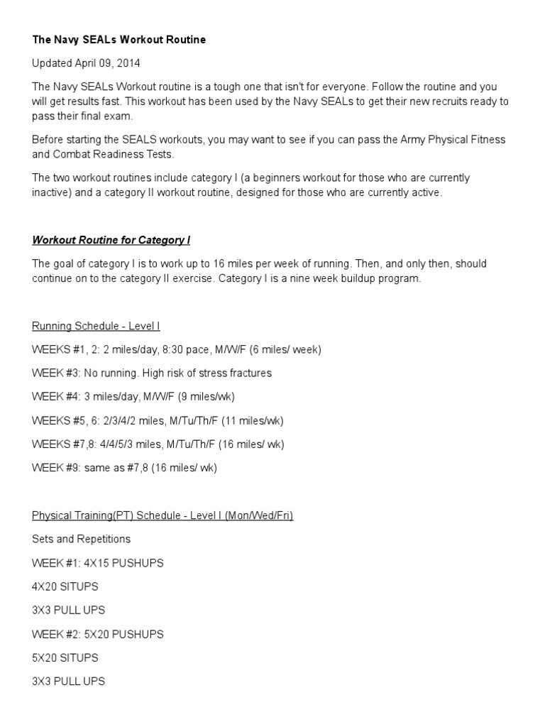 The Navy SEALs Workout Routine Ok Physical Exercise