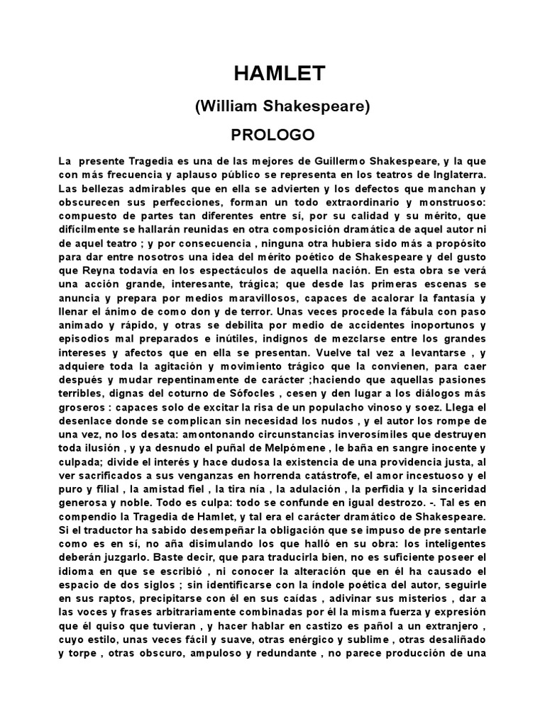 Hamlet Pdf William Shakespeare Tragedia 