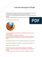 Reanudar Descargas Interrumpidas de Google Chrome