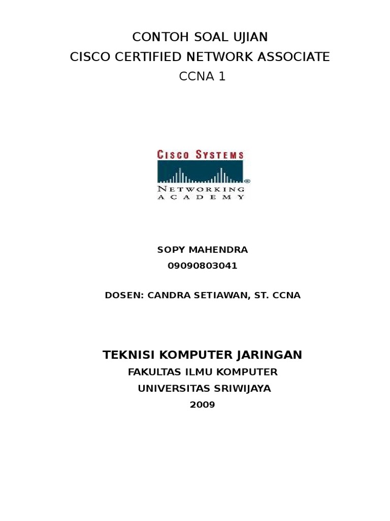 Contoh Soal Ujian Ccna Dri Chpter 1 11 Transmission Control Protocol Computer Network