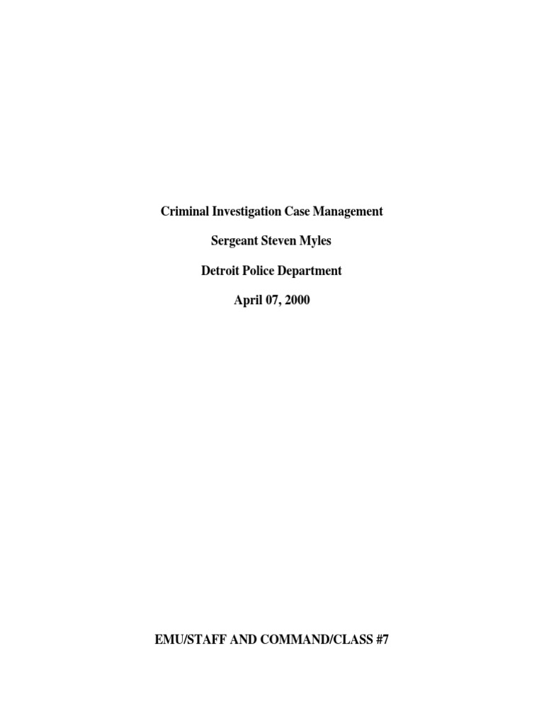 Criminal Investigation Case Management Solutions | PDF | Police ...