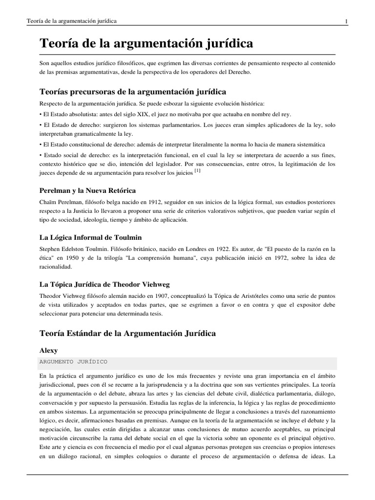 Teoría de La Argumentación Jurídica Teoría de la