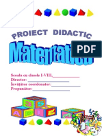 Proiect Didactic La Matematica, CL 3