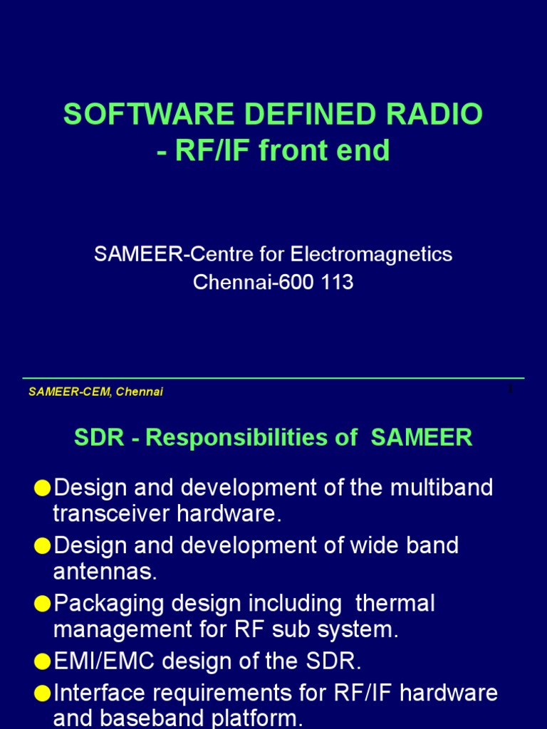 SDR Design and Testing Overview | PDF | Science & Mathematics | Computers