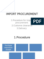 1.procedure For Import Procurement. 2.custome Clearance 3.delivery