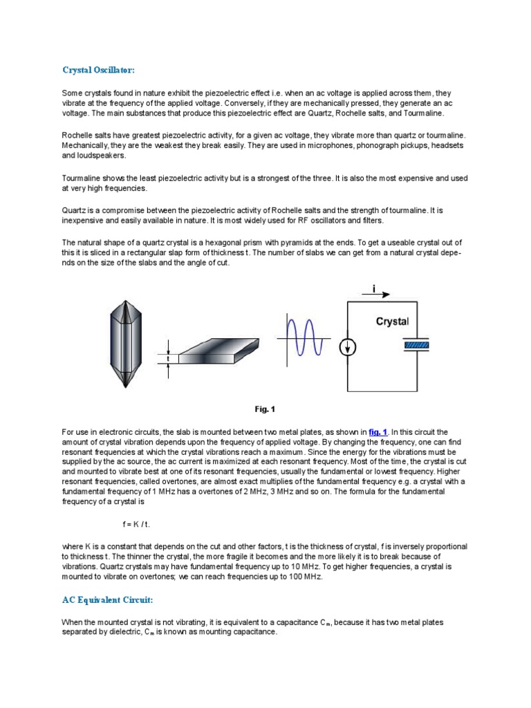 Crystal Oscillator PDF Piezoelectricity Resonance