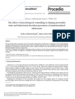 The Effects of Psychological Counselling in Shaping Personality Traits and Behavioural Disorders Prevention of Institutionalized Adolescents