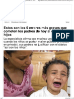 5 Errores Más Graves de Los Padres Al Criar A Sus Hijos - Diario Correo