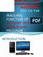 Welcomes: Inagural Function of