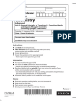 Edexcel IAL Chemistry January 2014 Unit 5 Question Paper