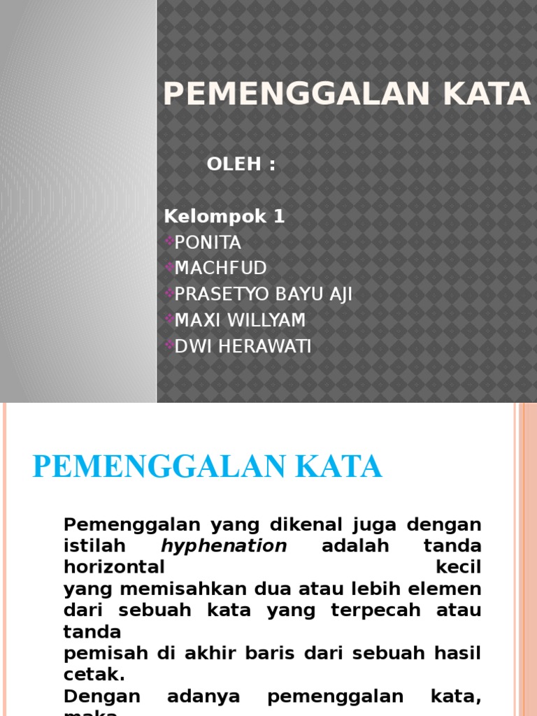 Pemenggalan Kata