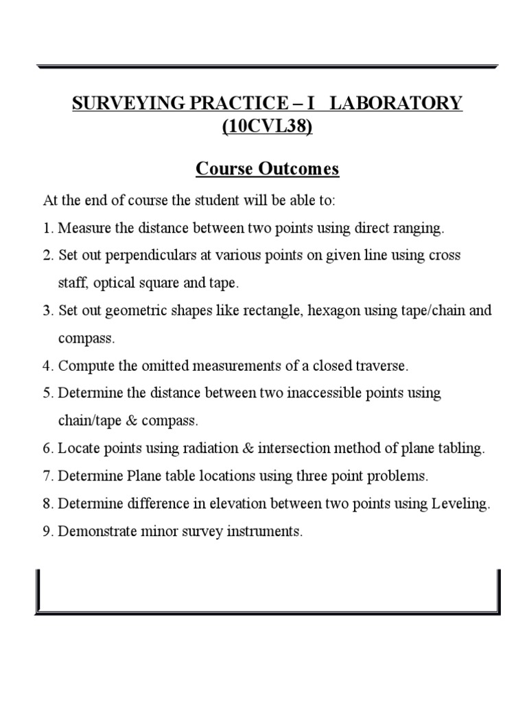 Surveying Practice Course Outcomes | PDF