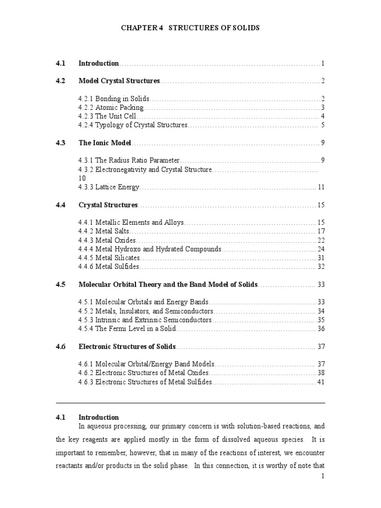 Structures of Solids and Bonding | PDF | Hydroxide | Chemical Bond