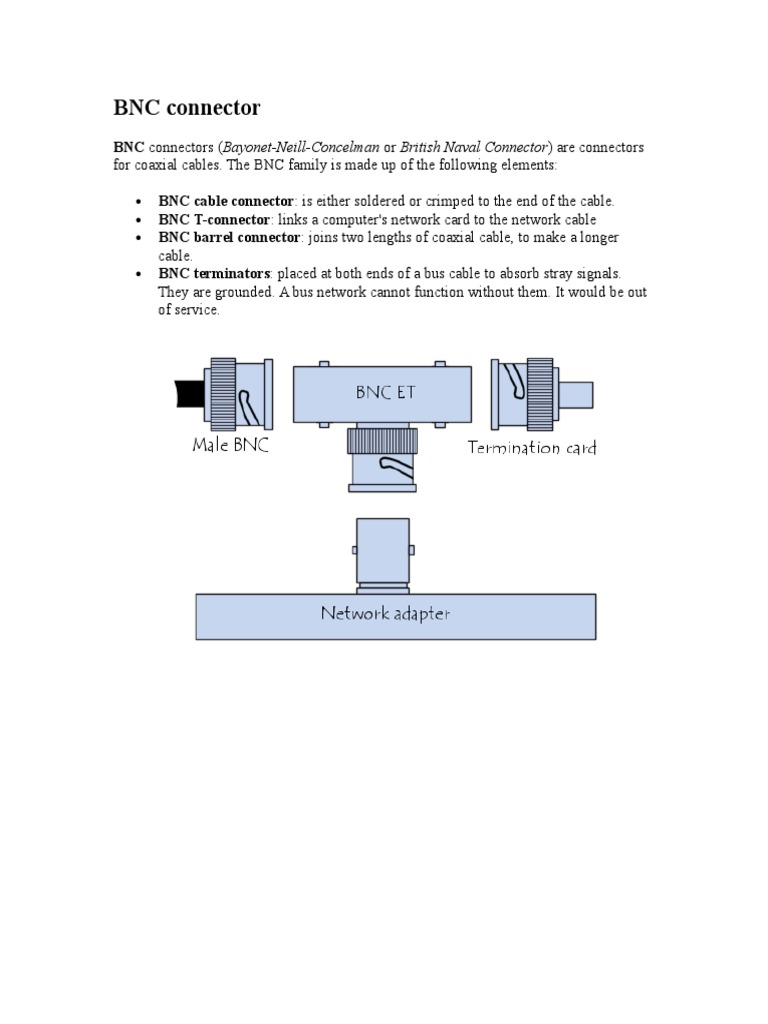 BNC Connector Types and Uses | PDF | Science & Mathematics | Computers