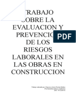 Trabajo Sobre La Evaluacion y Prevencion de Los Riesgos Laborales en Las Obras en Construccion