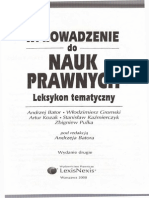 Wprowadzenie Do Nauk Prawnych. Leksykon Tematyczny. A. Bator