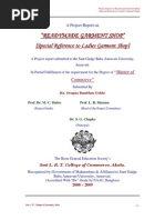 Download Project Report on Readymade Garment Shop Special by bhaktee SN25291698 doc pdf