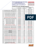 Calendário Do Futsal Pernambucano 2015