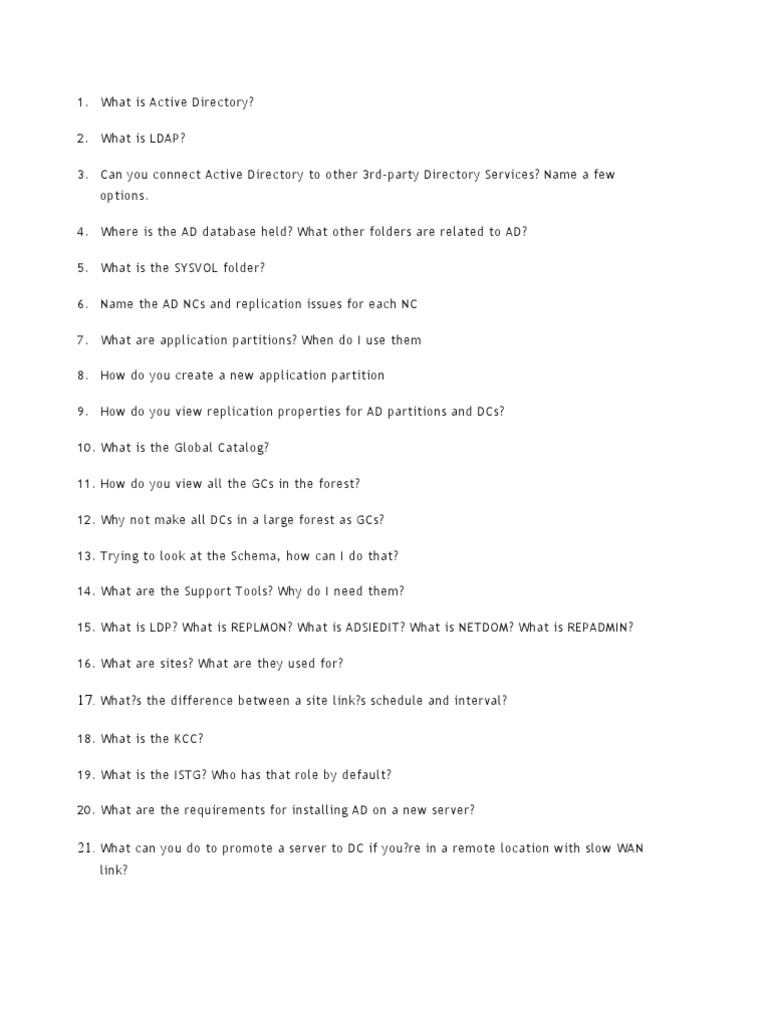 Windows Admin Interview Questions and Answers. | PDF | Active Directory