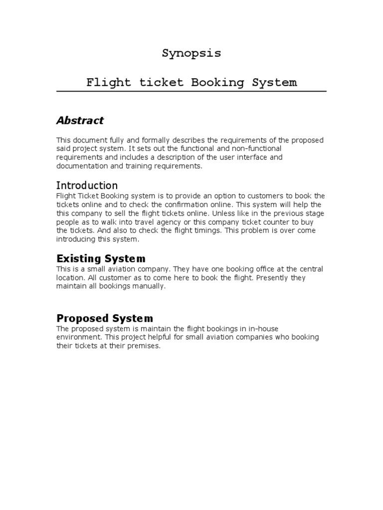Online Flight Ticket Booking System | PDF | Microsoft Access | Oracle ...