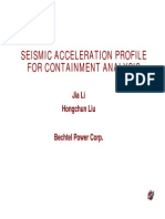Seismic Acceleration Profile For Containment Analysis For Containment Analysis