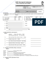 CENE Parroquial Salesiano "San Francisco de Sales": English Process Exam #7