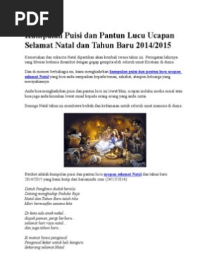 Kumpulan Puisi Dan Pantun Lucu Ucapan Selamat Natal Dan Tahun Baru