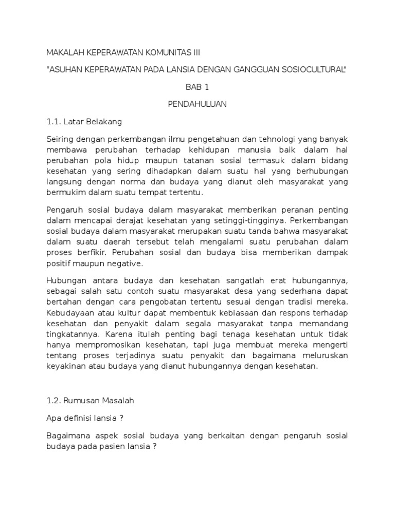 Makalah Keperawatan Komunitas Iii
