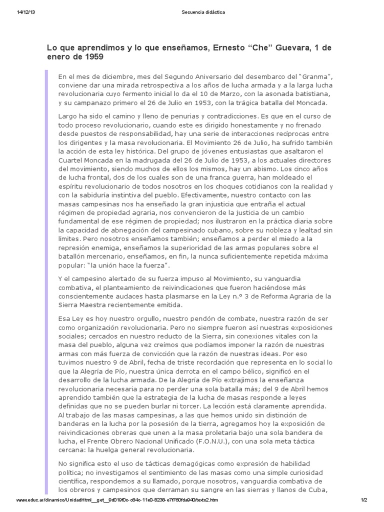 Secuencia Didáctica 2 | PDF | Che Guevara | Cuba
