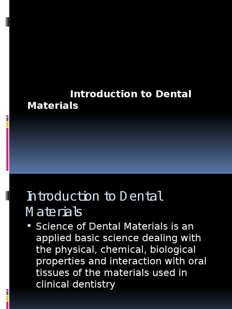 Introduction To Dental Materials PDF Dental Material Polymers