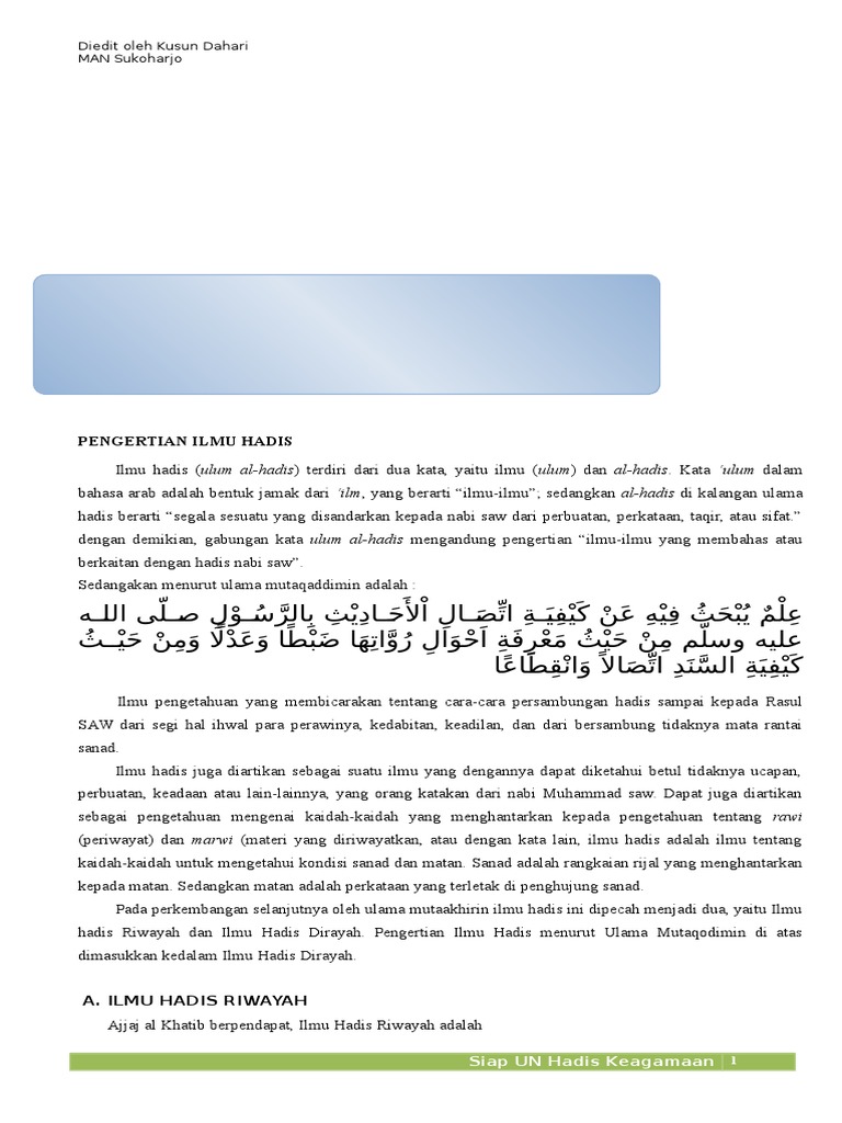 Modul Hadis Un Xii Ma Pdf