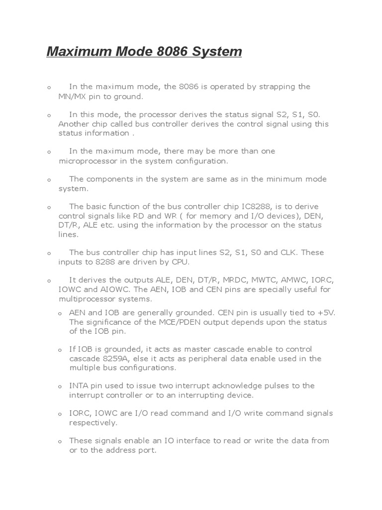 Maximum Mode 8086 System | PDF