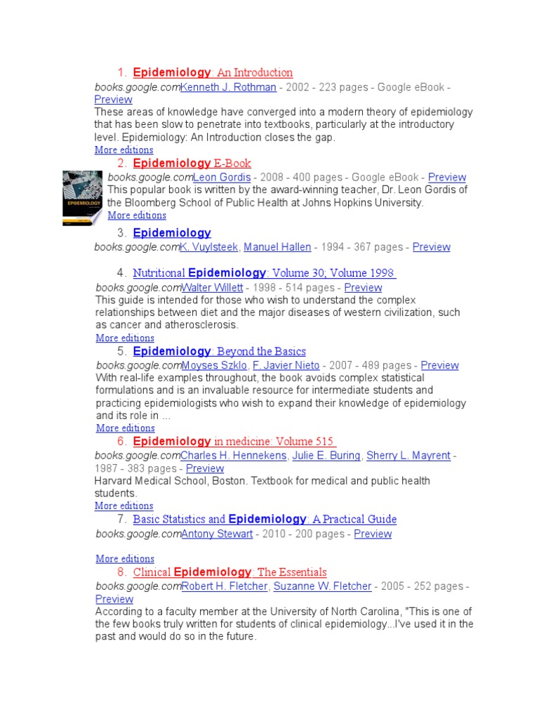 Epidemiology Books Epidemiology Public Health