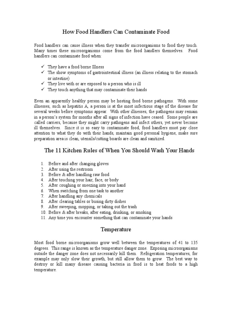 Food Safety for Handlers | PDF | Foodborne Illness | Infection