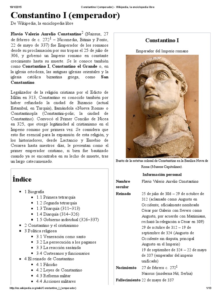 Constantino I: Quién Fue, Biografía, Gobierno, Guerras, Muerte – WSVMVJ