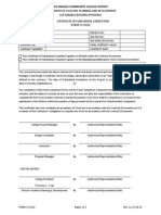 CC-0110 Certificate of Substantial Completion