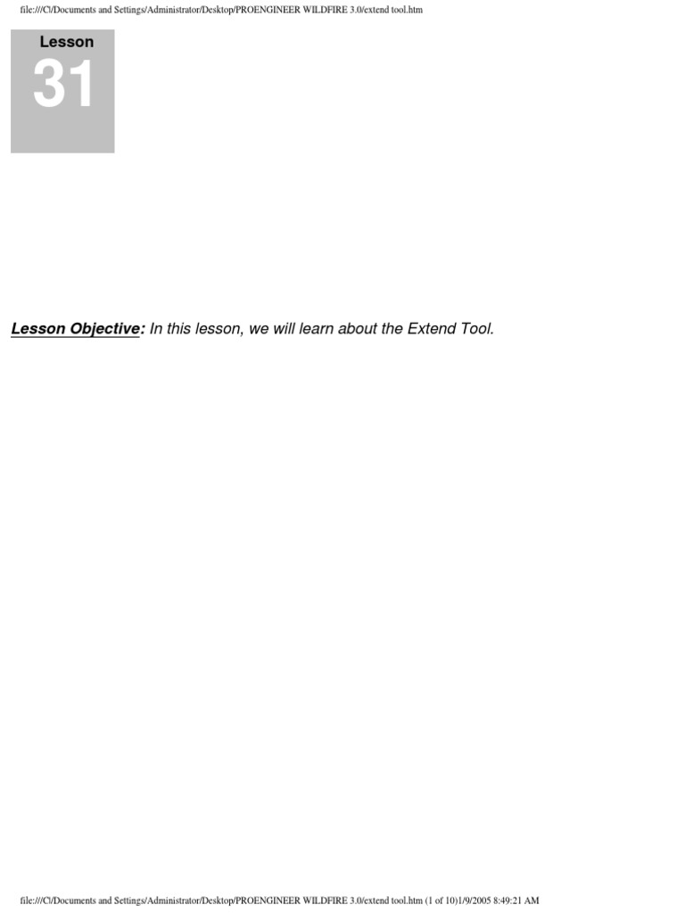 Using the Extend Tool in Pro/Engineer: A Tutorial on Extending Surface ...