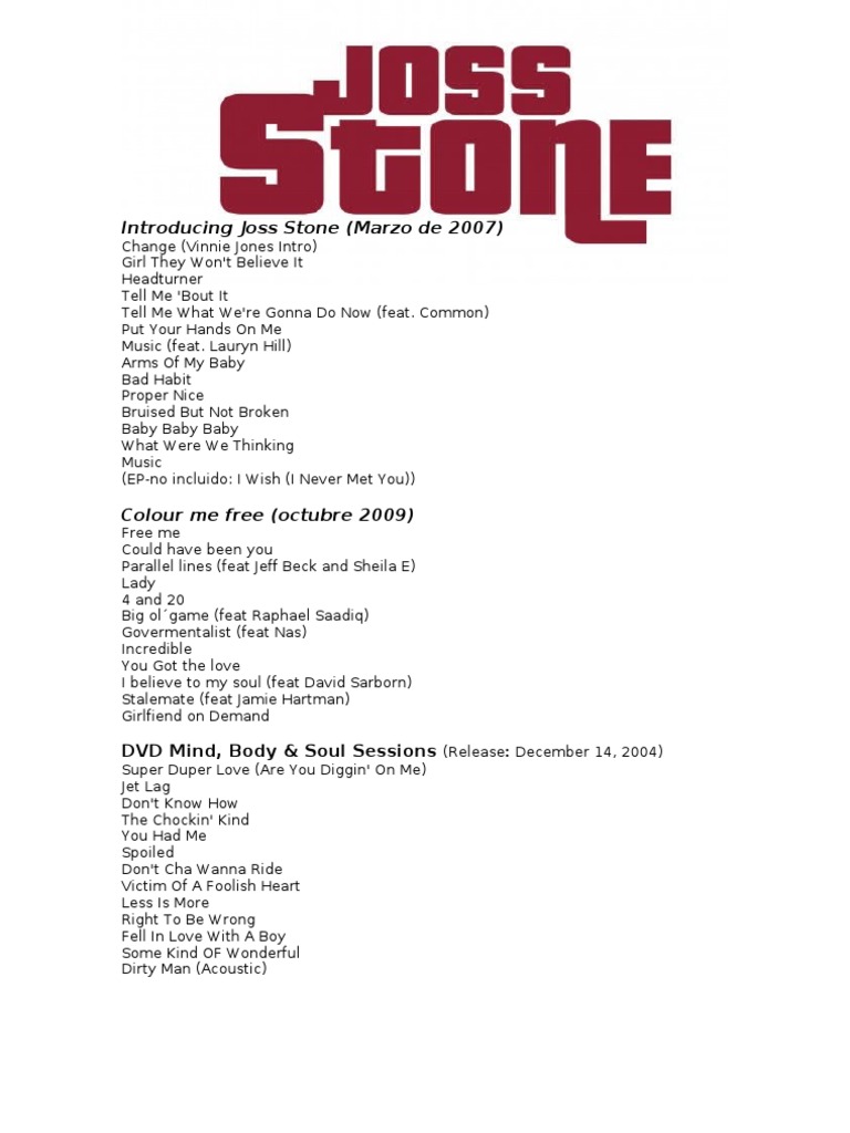 Joss Stone MP3 Songs Download, Joss Stone New Songs (2023) List, Super  Hit Songs