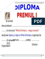 Diploma Premiul I