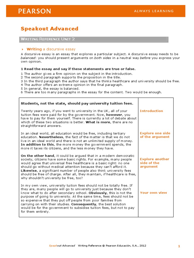 topics for discursive essays