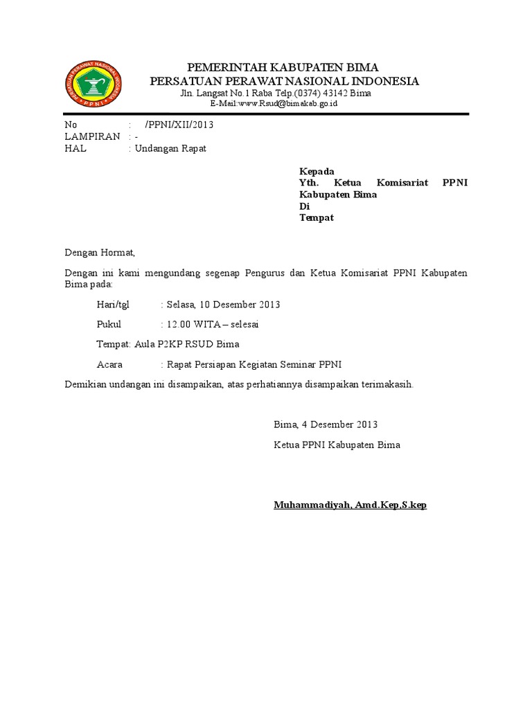 65 Contoh Undangan Rapat Kegiatan Gratis