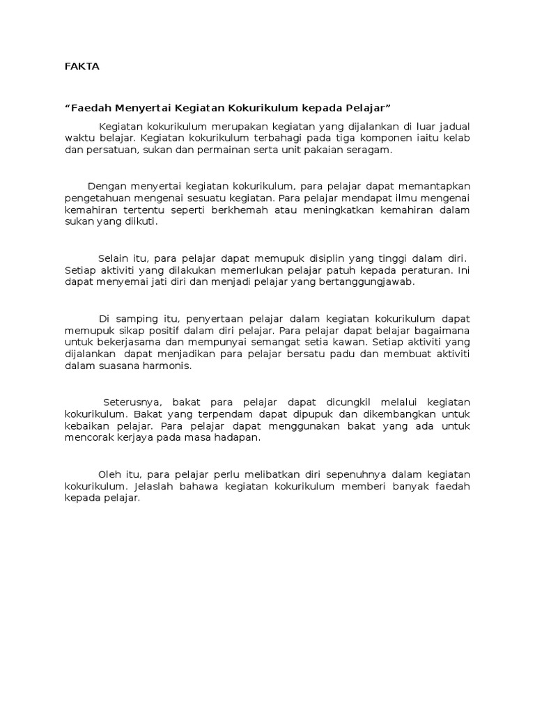 Sampel Karangan Tahun 6