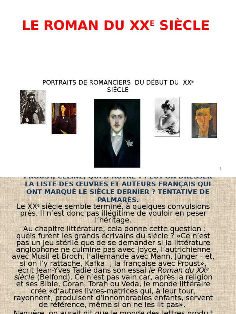 Roman Du 19ème Siècle - Liste Le Roman Français Du XXe Siècle | Marcel Proust | Romans
