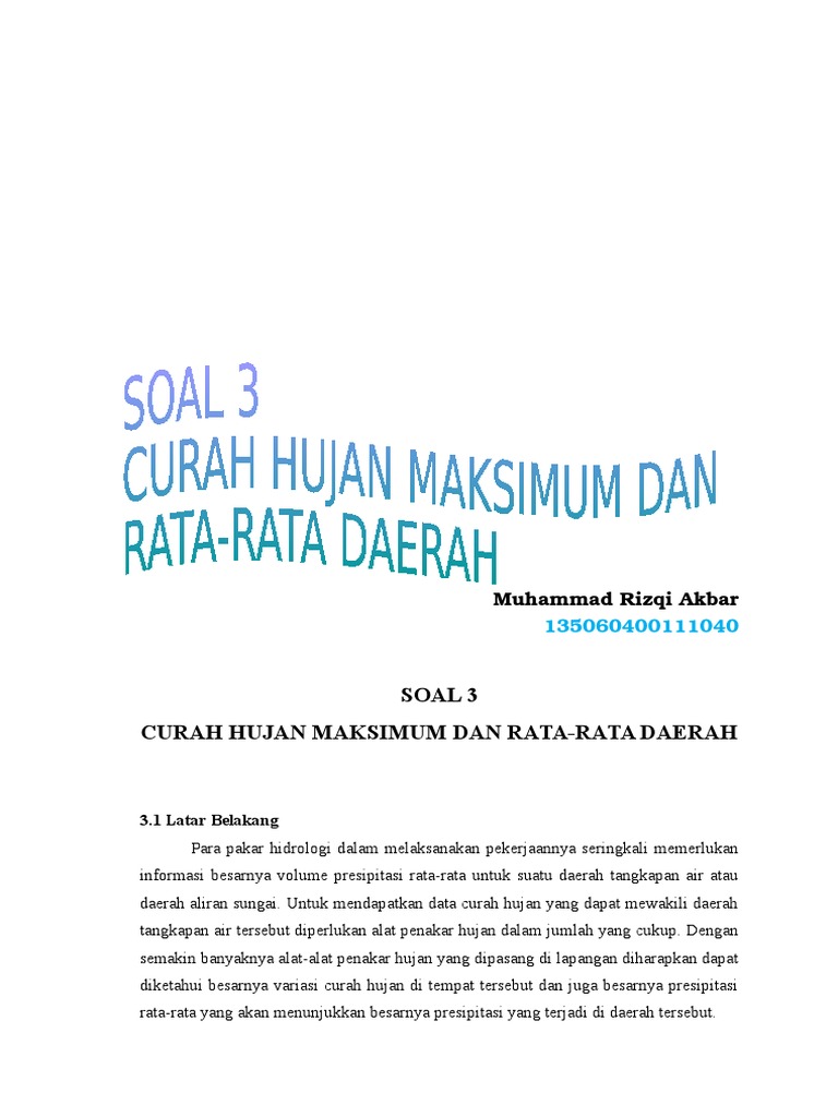 Penghitungan Curah Hujan Metode Poligon | PDF